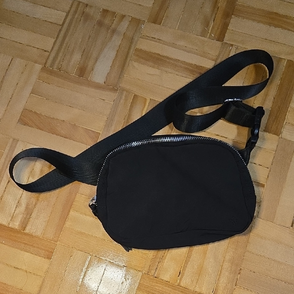 Black Nylon Crossbody Bag/ Fanny Pac